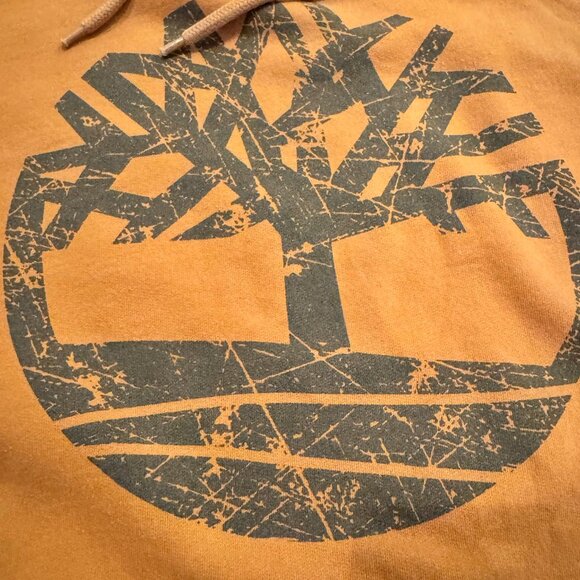 Timberland XL Tree Logo Hoodie Burnt Orange Distressed - Picture 3 of 3